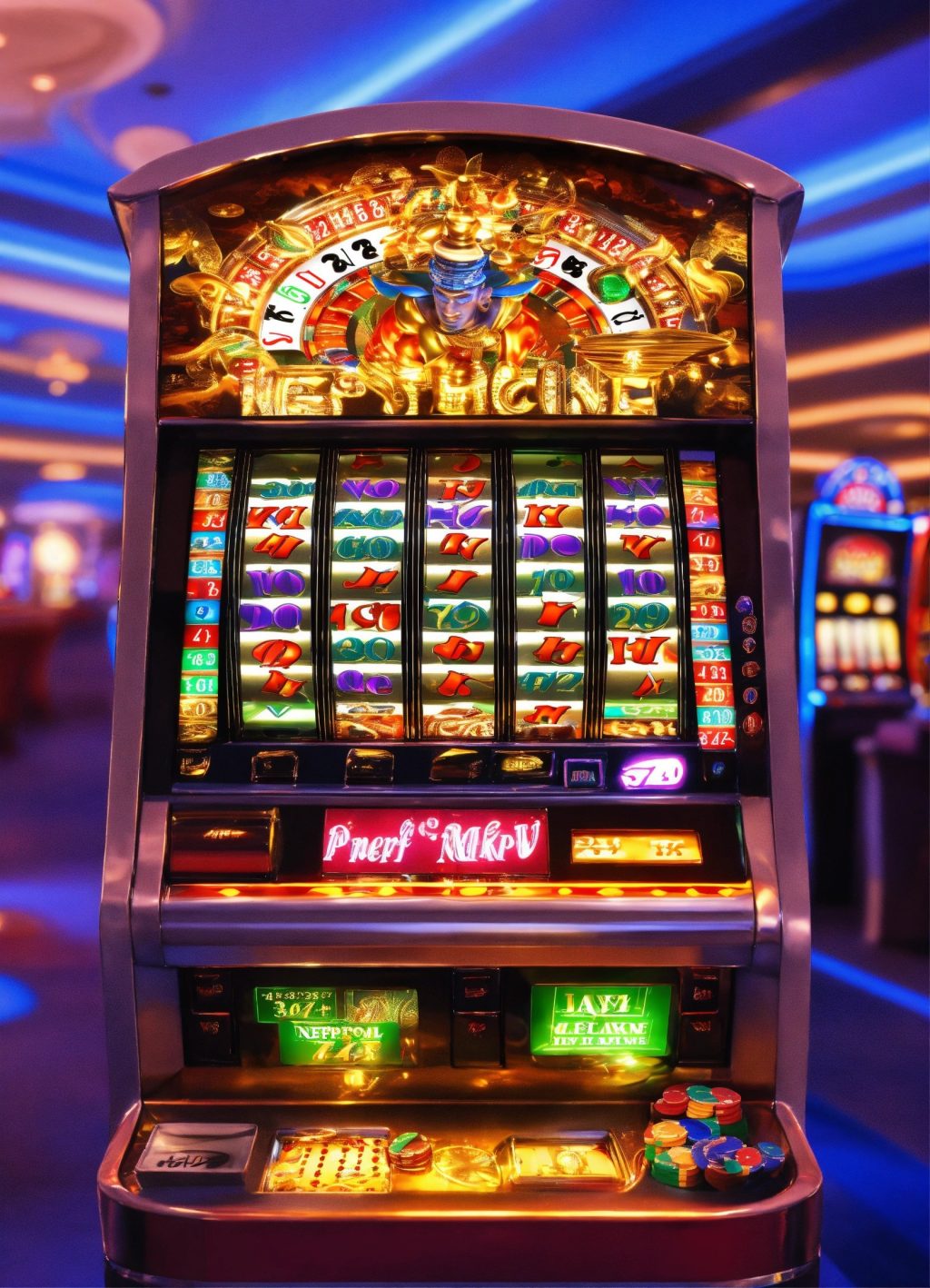 3d god nepture with casino slotmachine (2)